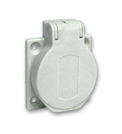 PKS52G Pratika průmyslová zásuvka-šedá-2p+E-10/16A-250 V-schuko-IP54-zapuš. montáž, Schneider Electric