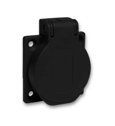 PKS52N Pratika průmyslová zásuvka-černá-2p+E-10/16A-250 V-schuko-IP54-zapuš. montáž, Schneider Electric