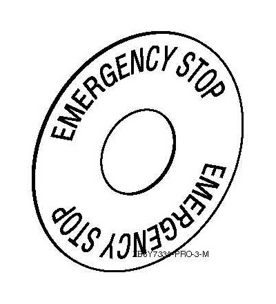 ZB6Y7330 štítek s popisem O45 pro ovl. tlač. nouzového zastav., EMERGENCY STOP, Schneider Electric