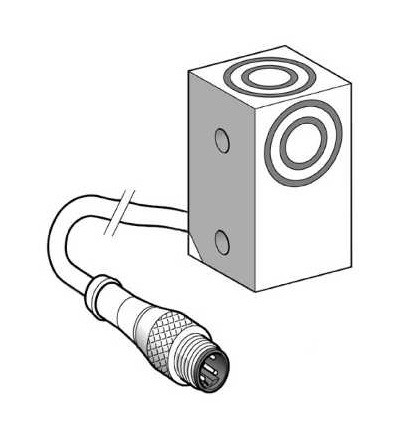 XSEC1071331 Indukční čidlo XSE 26x26x45, plast, Sn10mm, 12..48VDC, M12 2m, Schneider Electric