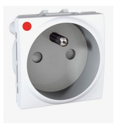 MGU3.039.18P Unica, 1 S.O. (frame), 2p+E, shutters, FR, white, Schneider Electric