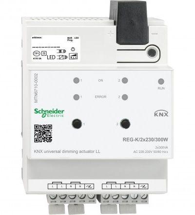 MTN6710-0002 KNX universal dimming actuator LL REG-K/2x230/300W, Schneider Electric