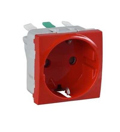 MGU3.057.03 Zásuvka 230V/16A, 2P+PE schuko, červená, bezšroubová, Schneider Electric