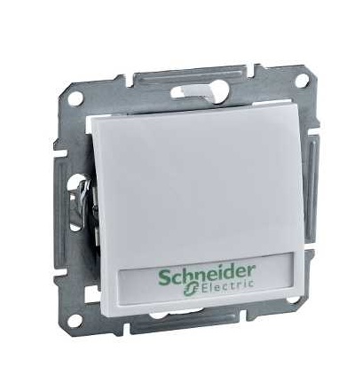 SDN1700421 Ovládač tlačítkový 12V s orientační kontrolkou s držákem štítku, ř. 1/0So, polar, Schneider Electric