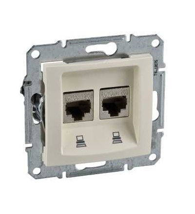 SDN5000147 Zásuvka datová 2xRJ45 kat.6 STP, beige, Schneider Electric