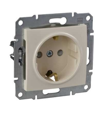 SDN3000147 Zásuvka schuko 2P+PE s dětskými clonkami, beige, Schneider Electric