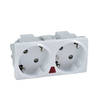 U3.067.18S Zásuvka 2x2P+SE, 230V/16A, do montážního rámečku 4m, polar, Schneider Electric