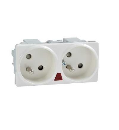 U3.069.25S Zásuvka 2x2P+PE, 230V/16A, do montážního rámečku 4m, marfil, Schneider Electric