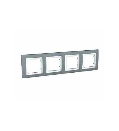 MGU2.008.858 Unica Basic, krycí rámeček, čtyřnásobný, H71, technical grey/polar, Schneider Electric