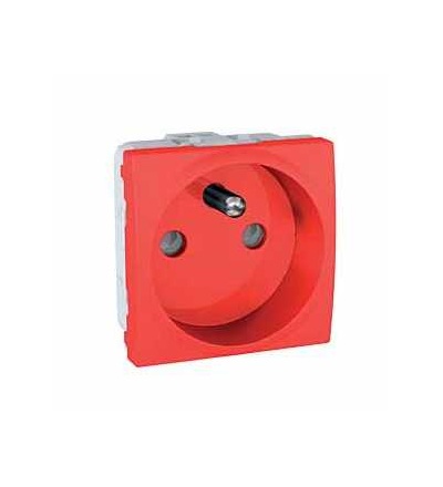 MGU3.039.03 Unica, zásuvka 230V/16A, 2p+PE, krytky, FR, 2mod., red, Schneider Electric
