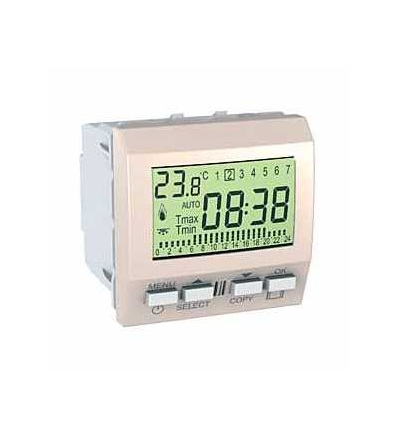 MGU3.505.25 Unica-termostat týdenní programovatelný-230V AC-2m-marfil, Schneider Electric