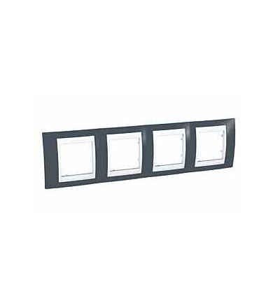 MGU6.008.877 Unica Plus, krycí rámeček, čtyřnásobný, H71, slate/polar, Schneider Electric