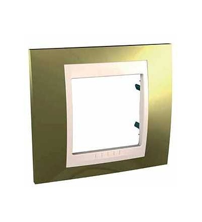MGU66.002.504 Unica Plus, krycí rámeček, jednonásobný, gold/marfil, Schneider Electric