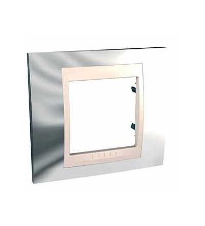 MGU66.002.510 Unica Plus, krycí rámeček, jednonásobný, cromo/marfil, Schneider Electric