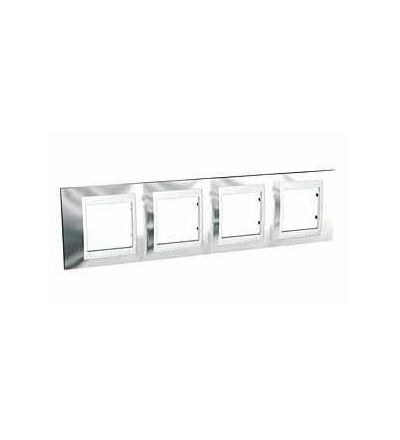 MGU66.008.810 Unica Plus, krycí rámeček, čtyřnásobný, H71, cromo/polar, Schneider Electric