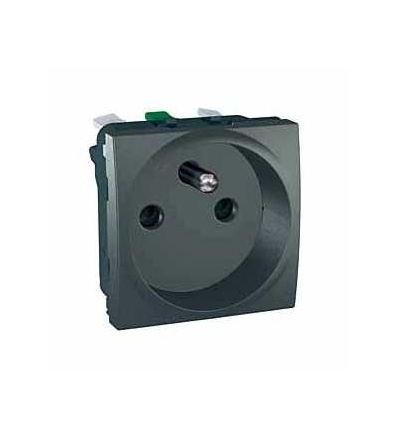 MGU3.059.12 Unica Top/Class, zásuvka 230V/16A, 2p+PE, krytky, FR, 2mod., grafit, Schneider Electric