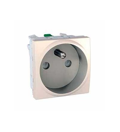 MGU3.059.25 Unica, zásuvka 230V/16A, 2p+PE, krytky, FR, 2mod., marfil, Schneider Electric