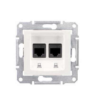 SDN5000123 Zásuvka datová 2xRJ45 kat.6 STP, cream, Schneider Electric