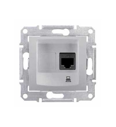 SDN4300160 Sedna, zásuvka datová, RJ45 kat.5e UTP bez rámečku, alu, Schneider Electric