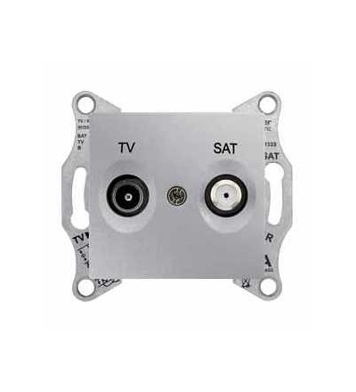 SDN3401960 Sedna, TV-SAT průběžná zásuvka, 4dB bez rámečku, aluminium, Schneider Electric