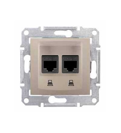 SDN5000168 Zásuvka datová 2xRJ45 kat.6 STP, titan, Schneider Electric