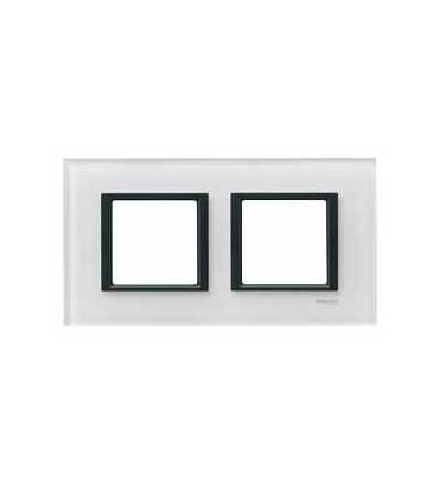 MGU68.004.7C2 Unica Class, krycí rámeček, dvojnásobný, polar glass, Schneider Electric