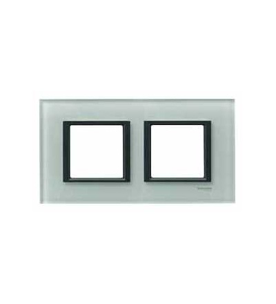 MGU68.004.7C3 Unica Class, krycí rámeček, dvojnásobný, grey glass, Schneider Electric