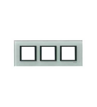 MGU68.006.7C3 Unica Class, krycí rámeček, trojnásobný, grey glass, Schneider Electric