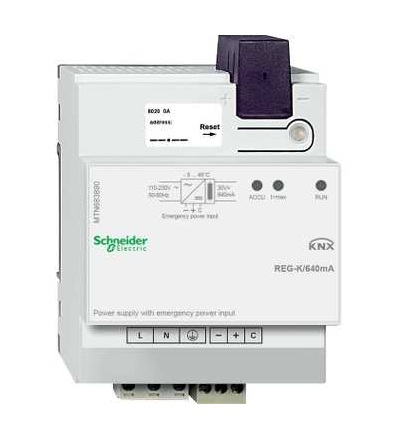 MTN683890 KNX napájecí zdroj REG-K/640mA se vstupem pro záložní napájení, Schneider Electric