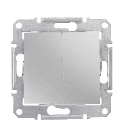 SDN0300460 Sedna, přepínač sériový ř.5, 10AX IP44 bez rámečku, alu, Schneider Electric