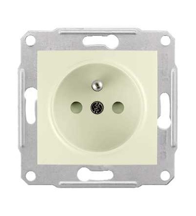 SDN2800147 Zásuvka 2P+PE s dětskými clonkami, beige, Schneider Electric