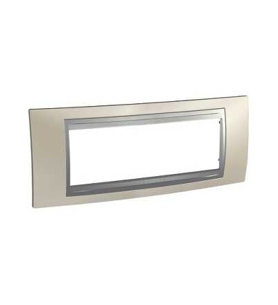 MGU66.106.039 Unica Top, krycí rámeček, 6mod., nikl/aluminium, Schneider Electric