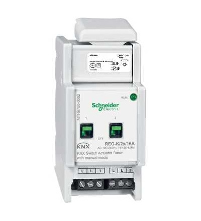 MTN6700-0002 KNX Spínací akční člen Basic REG-K/2/16 A s manuálním ovládáním, Schneider Electric
