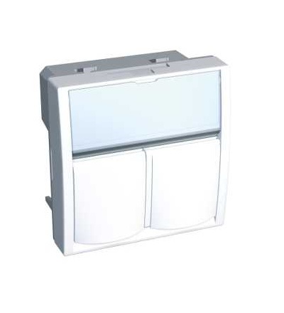 ALB44382 Altira - krycí deska 2x RJ45 pro AMP keystone, polar, Schneider Electric