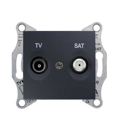 SDN3401670 Sedna, TV-SAT ending outlet, 1dB without frame graphite, Schneider Electric