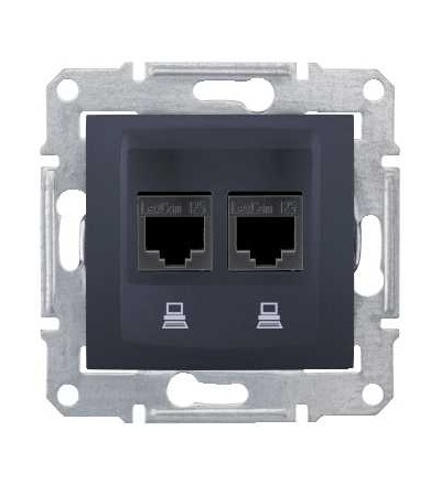 SDN5000170 Zásuvka datová 2xRJ45 kat.6 STP, graphite, Schneider Electric