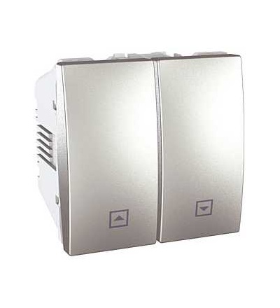 MGU3.208.30 Unica Top/Class-spínač pro ovládání žaluzií-10A-250VAC-2mod.-aluminium, Schneider Electric