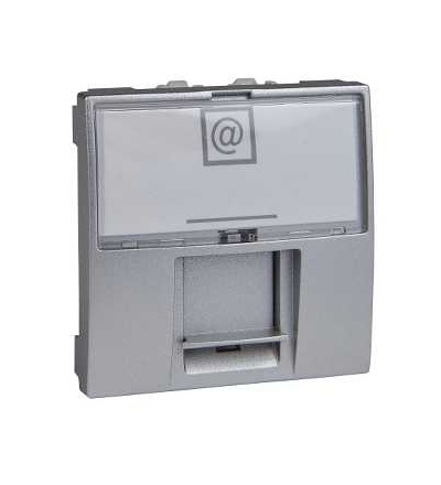 MGU3.415.30 Unica Top/Class, 1 RJ45 socket (S-One), 2m, Cat.6, UTP, alu., Schneider Electric