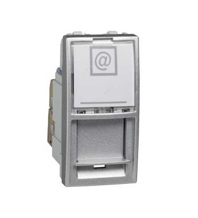 MGU3.446.30 Unica Top/Class, 1 RJ45 socket (S-One), 1m, Cat.6A, S/FTP, alu., Schneider Electric