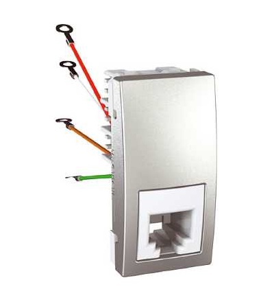 MGU3.490.30 Unica Top/Class, 1 zásuvka telefonní, RJ11, aluminium, Schneider Electric