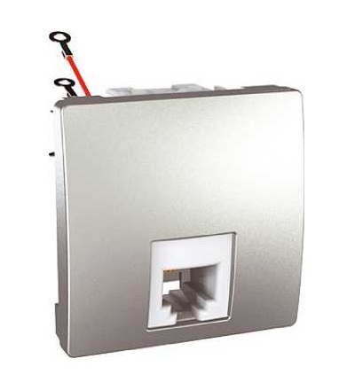 MGU3.492.30 Unica Top/Class, 1 zásuvka telefonní, RJ11, aluminium, Schneider Electric