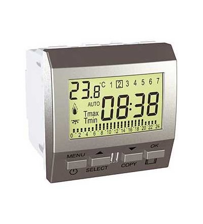 MGU3.505.30 Unica Top/Class-termostat týdenní programovatelný-230V AC-2m-alu, Schneider Electric