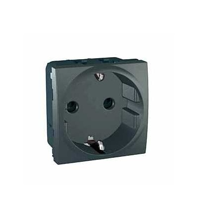 MGU3.037.12 Unica Top/Class, zásuvka 230V/16A, 2p+PE, krytky, DE, 2mod., grafit, Schneider Electric