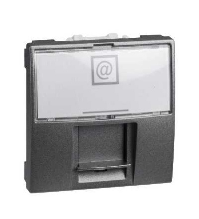 MGU3.411.12 Unica Top/Class, 1 RJ45 socket (S-One), 2m, Cat.5e, UTP, graph., Schneider Electric