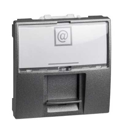 MGU3.447.12 Unica Top/Class, 1 RJ45 socket (S-One), 2m, Cat.6A, S/FTP -graph, Schneider Electric