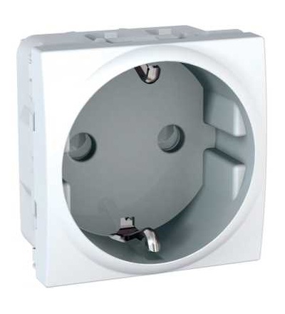 MGU3.037.18 Unica, zásuvka 230V/16A, 2p+PE, krytky, DE, 2mod., polar, Schneider Electric