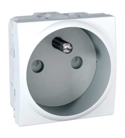 MGU3.039.18 UNICA zásuvka 230V s dětskými clonkami, Polar, Schneider Electric