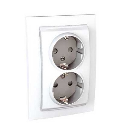 MGU23.067.18 Zásuvka dvojnásobná Schuko 16A/230V 2x2P+PE, polar, Schneider Electric
