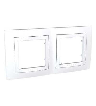 MGU2.004.18 Unica Basic, krycí rámeček, dvojnásobný, H71, polar/polar, Schneider Electric