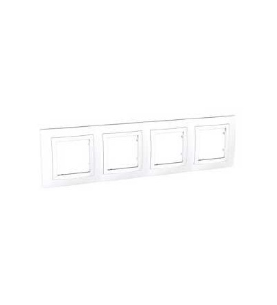 MGU2.008.18 Unica Basic, krycí rámeček, čtyřnásobný, H71, polar/polar, Schneider Electric
